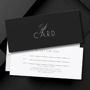 Certificado de Presente Minimalista Elegante Preto