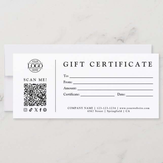 Certificado de Presente Minimalista Moderno Person (Frente)