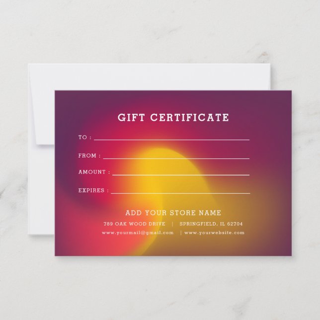 Certificado de Presente Minimalista para Empresas  (Frente)