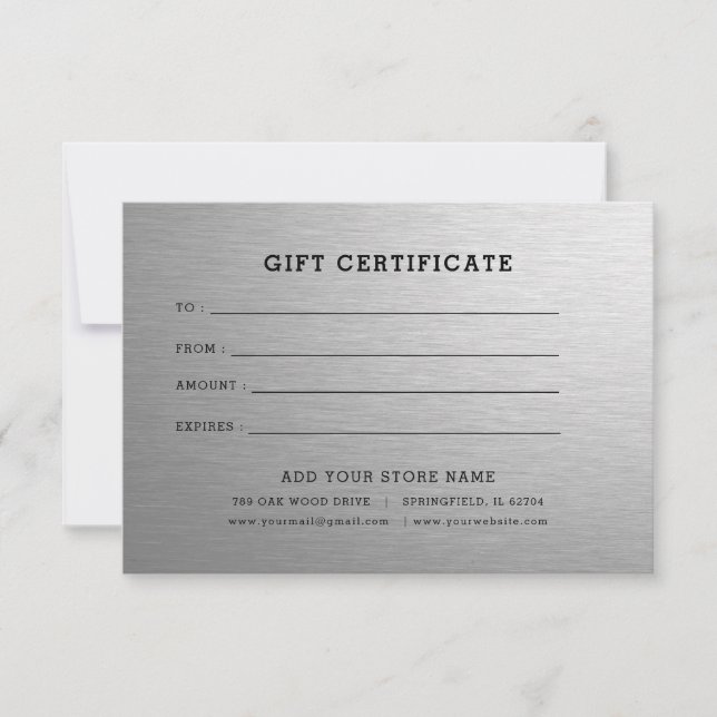 Certificado de Presente Minimalista para Empresas  (Frente)