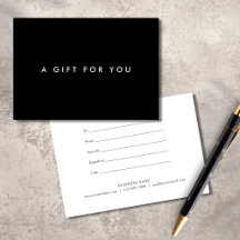 Certificado de Presente Minimalista Preto e Branco