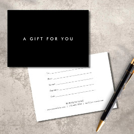 Certificado de Presente Minimalista Preto e Branco