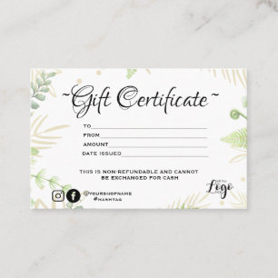 Certificado de Presente Mínimo Moderno