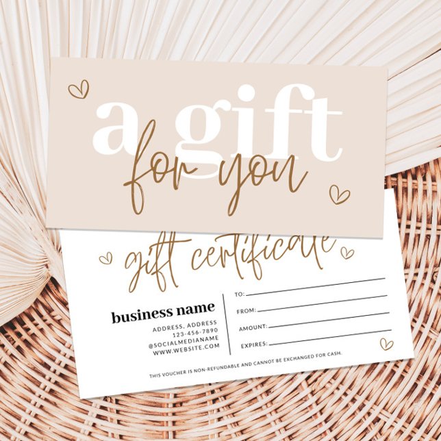 Certificado de Presente Moderno Boho (Boho Gift Certificate)