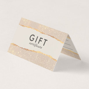 Certificado de Presente Moderno de Glitter Dourado