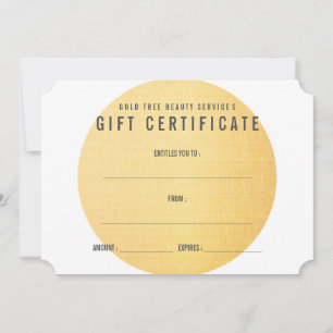 Certificado de Presente Moderno de Textura Dourada