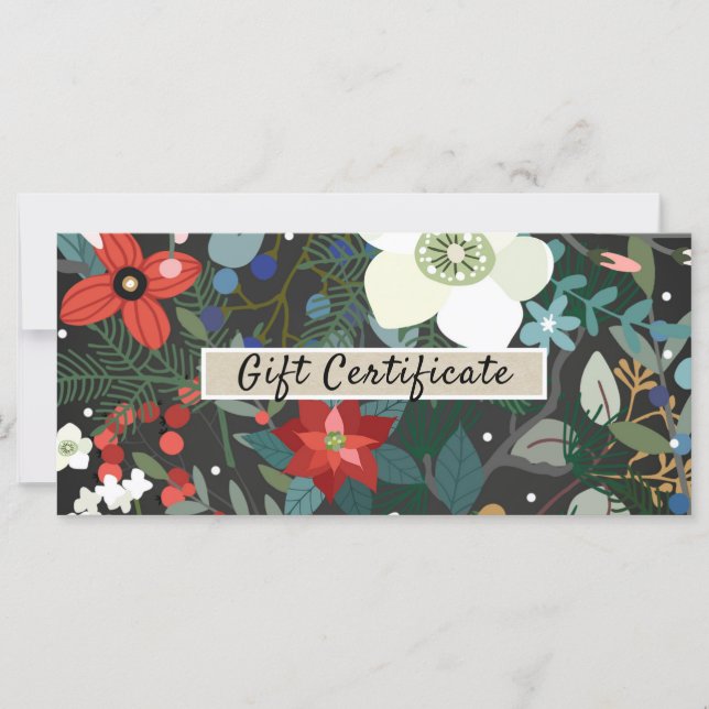 Certificado de Presente Moderno Escuro Floral Ousa (Frente)