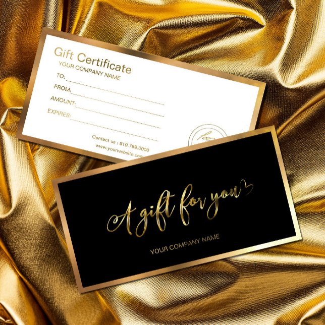 Certificado de Presente Moderno Preto e Dourado Ad (#goldcertificate #blackgoldcertificate #vouchercard #blackgoldvochercard #modergoldengiftcard #gift)