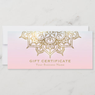 Certificado de Presente Moderno Rosa Dourado Manda