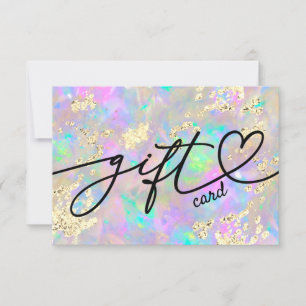 certificado de presente opal de faux glitter