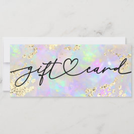 certificado de presente opal de faux glitter
