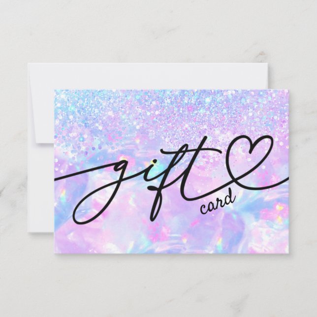 certificado de presente opal de faux glitter (Frente)