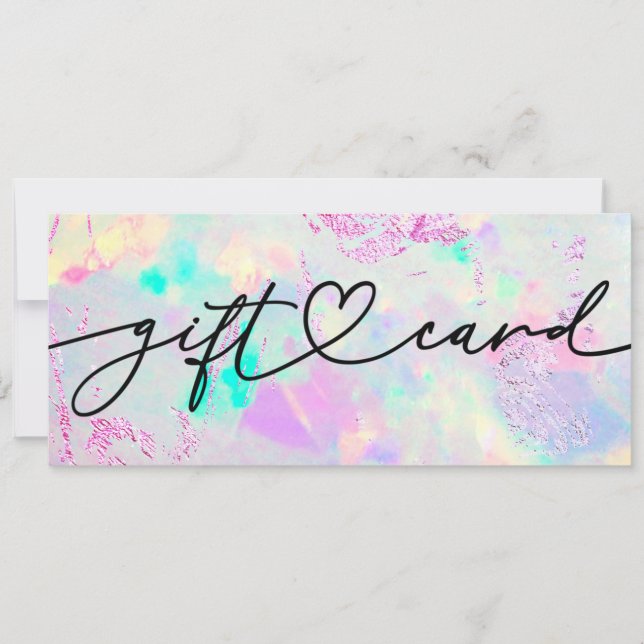 certificado de presente opal faux iridescente (Frente)
