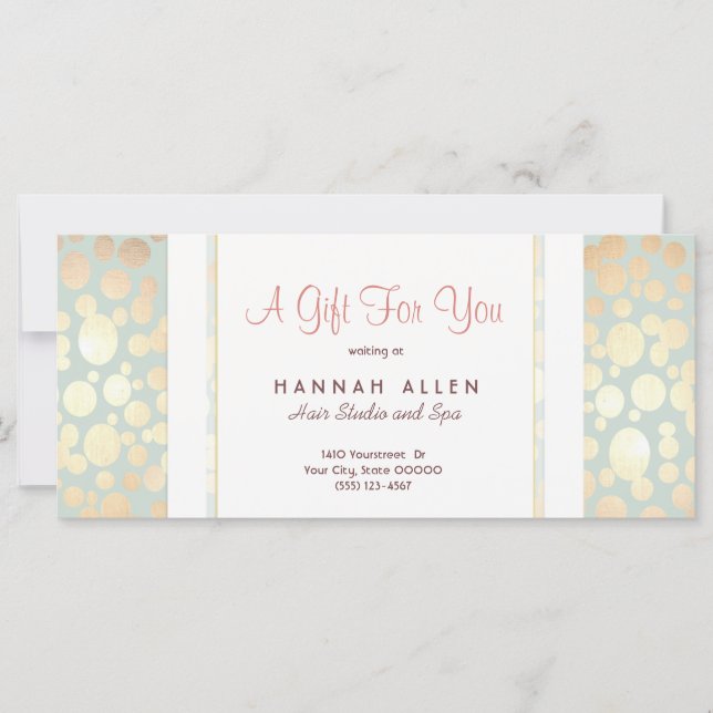 Certificado de Presente para Círculos Dourados Spa (Frente)