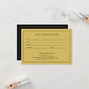 Certificado de presente para empresa elegante com