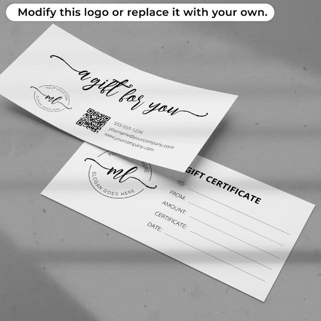 Certificado de Presente para Iniciais de Monograma (Criador carregado)