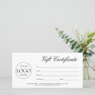 Certificado de Presente para Logotipo Comercial de