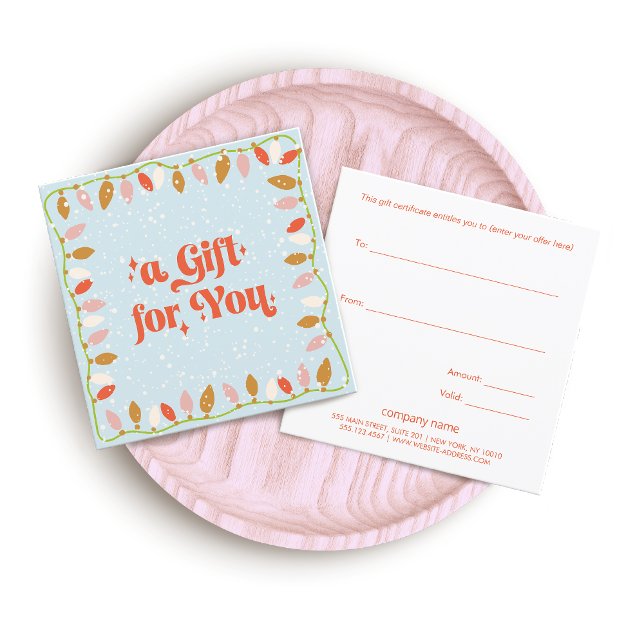 Certificado de Presente para Luzes de Natal Retroa (Criador carregado)