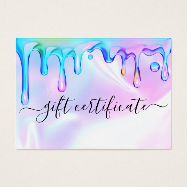 Certificado de Presente para Unhas com Efeito Holo (Frente)