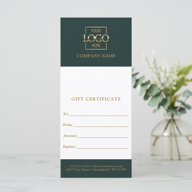 Certificado de Presente Personalizado de Negócios  (Em pé/Frente)