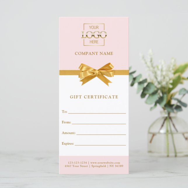 Certificado de Presente Personalizado de Negócios  (Em pé/Frente)