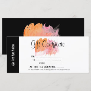 Certificado de Presente Personalizado de Salão de