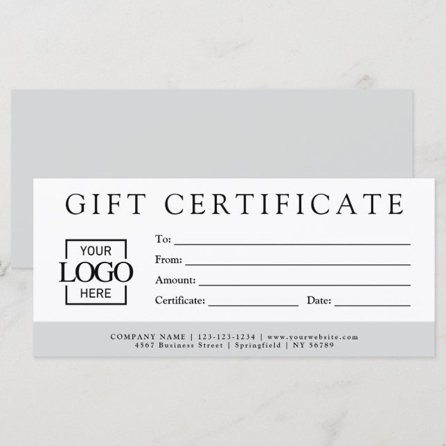 Certificado de Presente Personalizado Minimalista  (Frente/Verso)