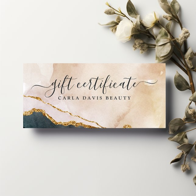 Certificado de Presente Preto Cor de Água do Scrip (Criador carregado)