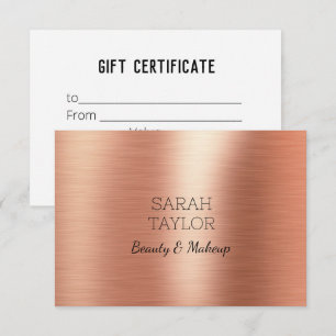 Certificado de Presente Preto de Folha Rosa Ouro E