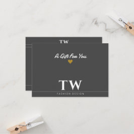 Certificado de Presente Preto do Designer de Moda