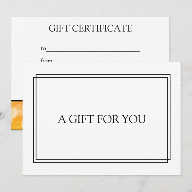 Certificado de Presente Preto do Marinho Blush Chi (Frente/Verso)