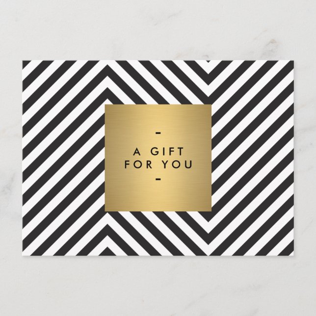 Certificado de Presente Preto e Branco Retro com N (Frente)