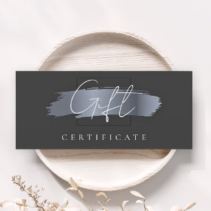 Certificado de Presente Preto Elegante de Pincel C