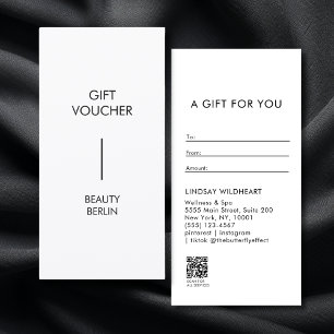 Certificado de Presente QR Code Branco Minimalista