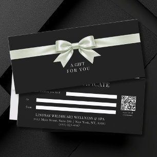 Certificado de Presente QR Code com Laço Preto Ele