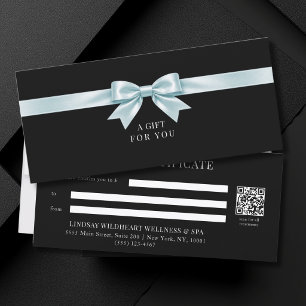 Certificado de Presente QR Code Elegante Preto