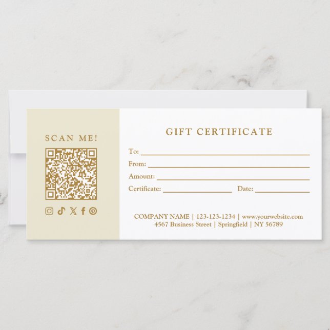 Certificado de Presente QR Código de Negócios Simp (Frente)