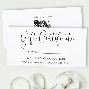 Certificado de Presente QR para Empresas de Caligr