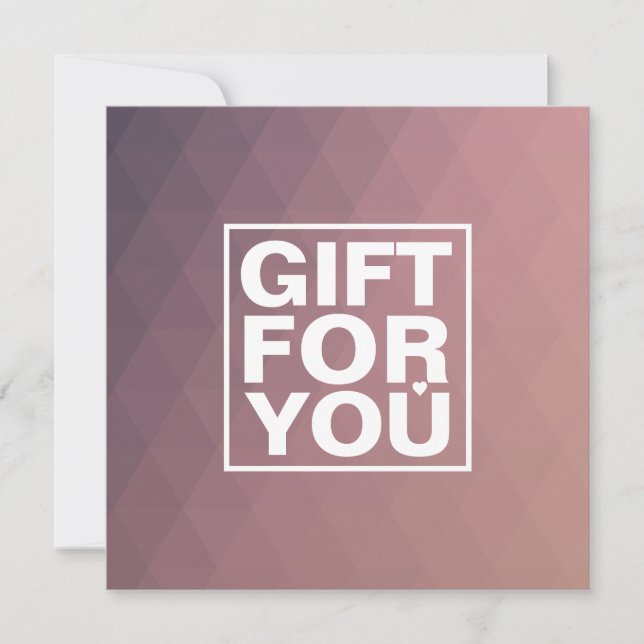 Certificado de presente quadrado Rosa moderno (Frente)