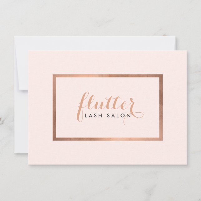 Certificado de Presente Rosa de Salão Lash Dourado (Frente)