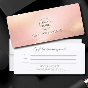 Certificado de Presente Salão Blush Gold Glow Logo