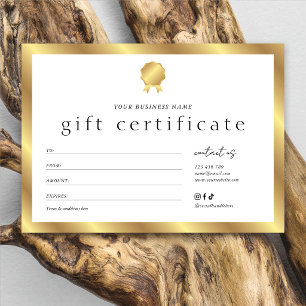 Certificado de Presente Salon Glam Gold Effect Mod