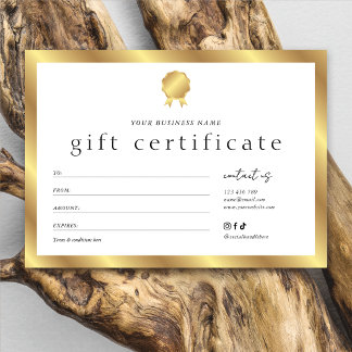 Certificado de Presente Salon Glam Gold Effect Mod