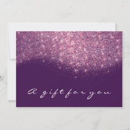 Certificado de Presente Sepia Dourada Glitter Púrp