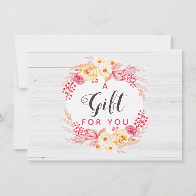 Certificado de Presente Shabby Chic Roses & Rustic (Frente)