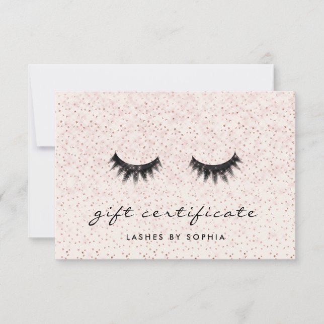 Certificado de Presente Simples de Lashes Rosa Esp (Frente)