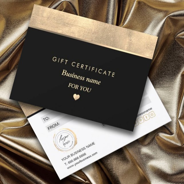 Certificado de Presente Simples Elegante Gold Foil (Criador carregado)