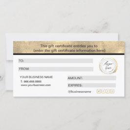 Certificado de Presente Simples Elegante Gold Foil