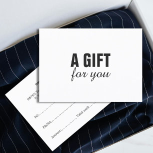 Certificado de Presente Simples Elegante Preto e B