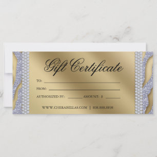 Certificado de Presente Tanning Salon Jewelry Silv